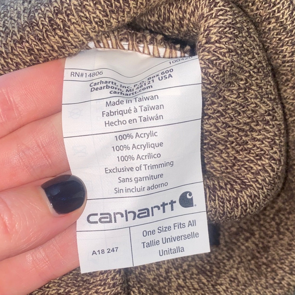 Carhartt Heathered Brown Beanie - Picture 3 of 3